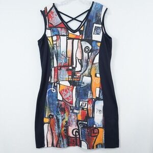 Simply Art‎ Dolcezza Its Complicated Sleeveless Shift Dress Size XL Abstract